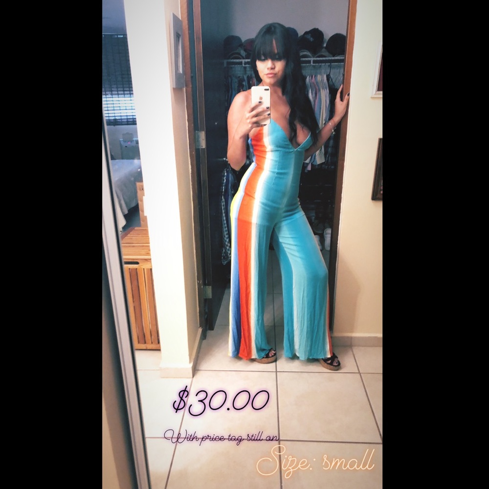 Tropical rainbow romper